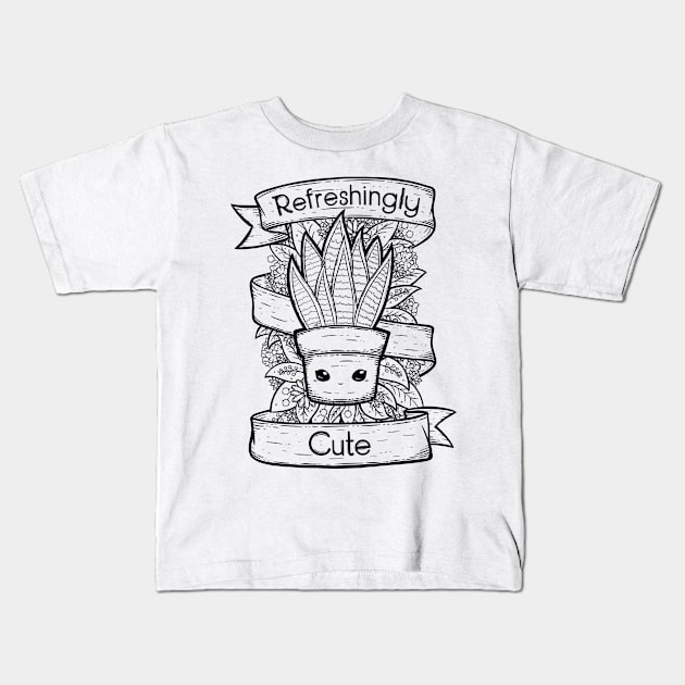 Cute Snake Plant Kids T-Shirt by zarya_kiqo